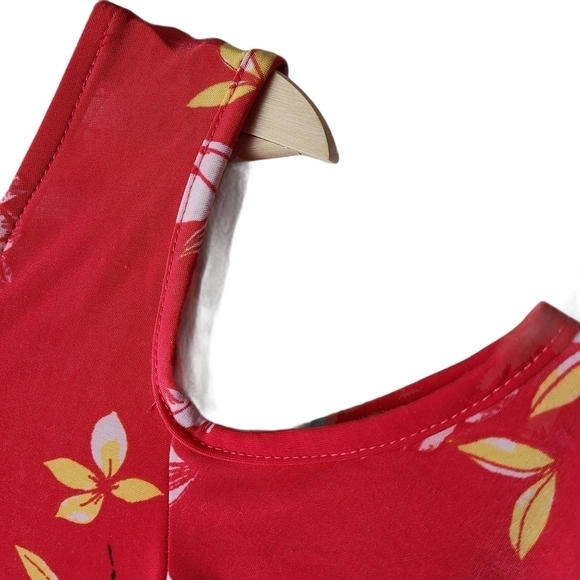 2 Dye 4 red yellow white floral maxi long flared dress - Picture 6 of 16